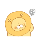 ライオンさんとウサギさんのスタンプ（個別スタンプ：8）