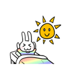 レインボーうさぎ（個別スタンプ：3）