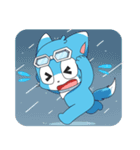 出てこい 青い小犬（個別スタンプ：5）