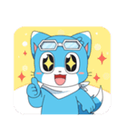 出てこい 青い小犬（個別スタンプ：6）