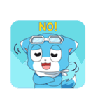 出てこい 青い小犬（個別スタンプ：7）