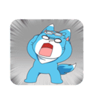 出てこい 青い小犬（個別スタンプ：11）