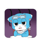出てこい 青い小犬（個別スタンプ：12）