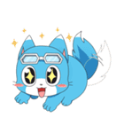 出てこい 青い小犬（個別スタンプ：19）