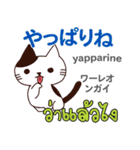 ネガティブな猫日本語タイ語（個別スタンプ：13）