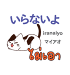 ネガティブな猫日本語タイ語（個別スタンプ：17）
