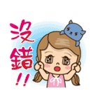 Girl and blue cat-2（個別スタンプ：15）