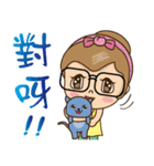 Girl and blue cat-2（個別スタンプ：16）