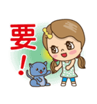 Girl and blue cat-2（個別スタンプ：31）