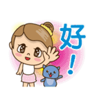 Girl and blue cat-2（個別スタンプ：32）