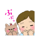 男の子とヨークシャーテリア2（個別スタンプ：22）