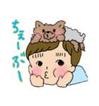 男の子とヨークシャーテリア2（個別スタンプ：25）