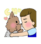 男の子とヨークシャーテリア2（個別スタンプ：33）