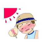 男の子とヨークシャーテリア2（個別スタンプ：37）