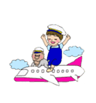 男の子とヨークシャーテリア2（個別スタンプ：38）