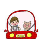 男の子とヨークシャーテリア2（個別スタンプ：39）