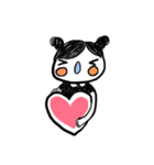 Girl's black and white diary（個別スタンプ：2）
