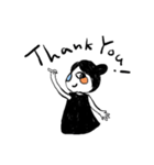 Girl's black and white diary（個別スタンプ：4）