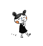 Girl's black and white diary（個別スタンプ：18）