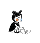 Girl's black and white diary（個別スタンプ：19）