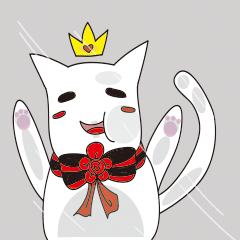 Crown cat ghost - quiet white