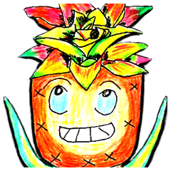 [LINEスタンプ] Pineapple flourishing！ flourishing！ ！