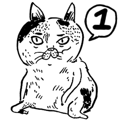 [LINEスタンプ] eh！cat！ Black and white illustrations