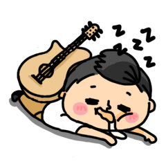 [LINEスタンプ] Little guitar lover - Gon