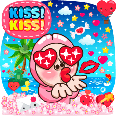 [LINEスタンプ] OMPINK : Kiss Kiss
