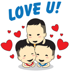 [LINEスタンプ] Triplet Boys: OIL, IN ＆ EARTH