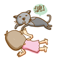 [LINEスタンプ] a little girl with cat-olio