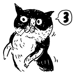 [LINEスタンプ] eh！cat！ Black and white illustrations 3
