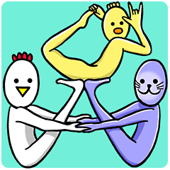 [LINEスタンプ] Advanced Yoga with Chicken Duck Sealの画像（メイン）