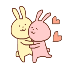 [LINEスタンプ] ウサギとリンゴとときどき女の子