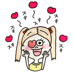 [LINEスタンプ] お絵かき風の女の子スタンプ