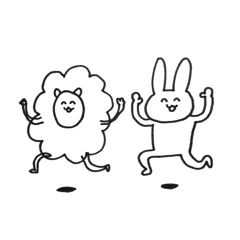 [LINEスタンプ] ゆる〜いうさぎとひつじ