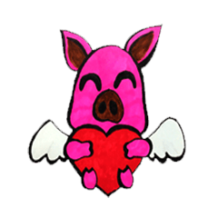 [LINEスタンプ] Pig have wings.