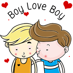 [LINEスタンプ] Boy Love Boy (animated)