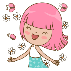 [LINEスタンプ] VEDA, The Pink Little Ladyの画像（メイン）