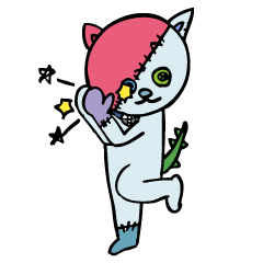 [LINEスタンプ] 踊り猫のボタンver2