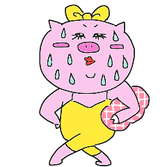 [LINEスタンプ] Heavy sweater pig Akina
