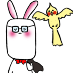 [LINEスタンプ] George rabbit and Bibi Bird 3