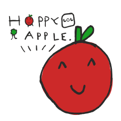 [LINEスタンプ] Happy Apple by Lompran