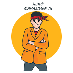 [LINEスタンプ] Mahasiswa Orange