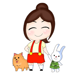 [LINEスタンプ] Little Girl Pook-Pik ＆ Kuma Bufbie