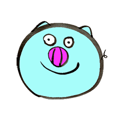 [LINEスタンプ] Blue pig