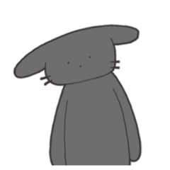 [LINEスタンプ] 表情があまりない黒うさぎさん