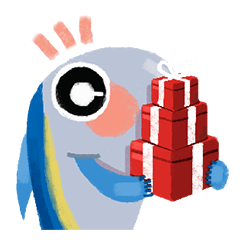 [LINEスタンプ] Platoo(M) ＆ Pluta(W) Mackerel Lover