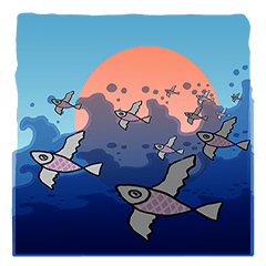 [LINEスタンプ] Humpback whale small microphone