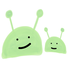 [LINEスタンプ] Cute Alien face - funny love text emoji